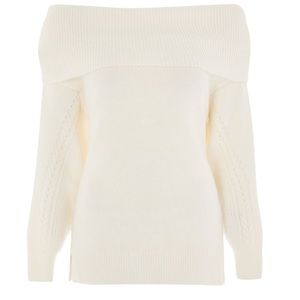 Off the shoulder, Cream, Topshop Sweater. Size 6. Like new.